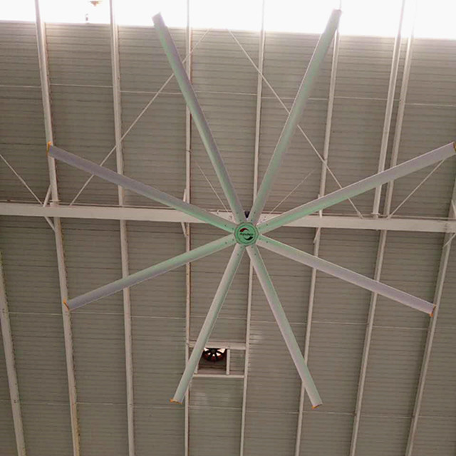 พัดลมเพดานพัดลมระบายอากาศเสียงรบกวนต่ำ, โรงงานผลิตพัดลมเพดาน HVLS ขนาดใหญ่สำหรับโรงงานอุตสาหกรรม