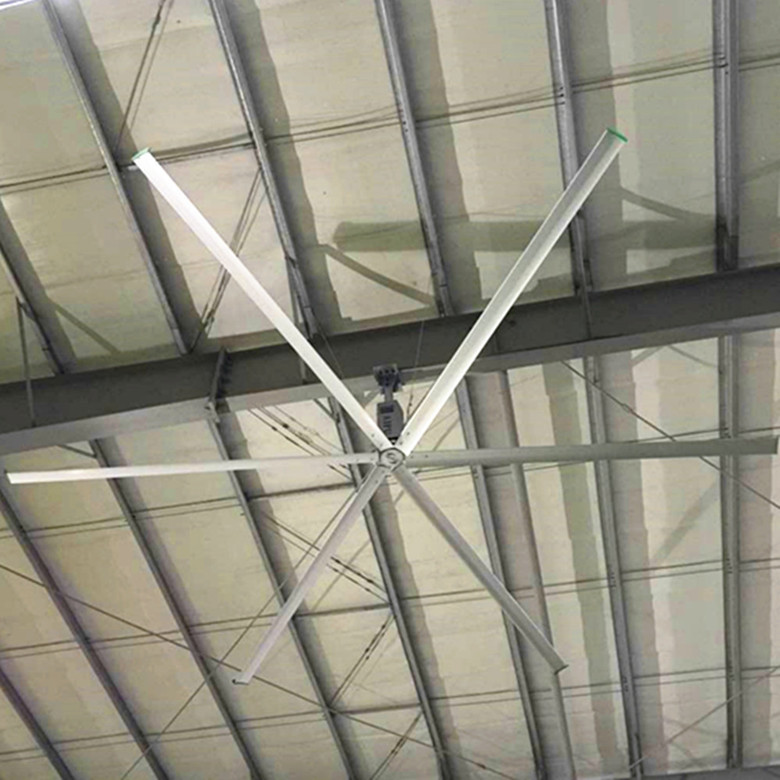 พัดลมเพดาน AC Motor HVLS 0.75kw พัดลมเพดาน 10 ฟุตสำหรับสิ่งอำนวยความสะดวกขนาดใหญ่