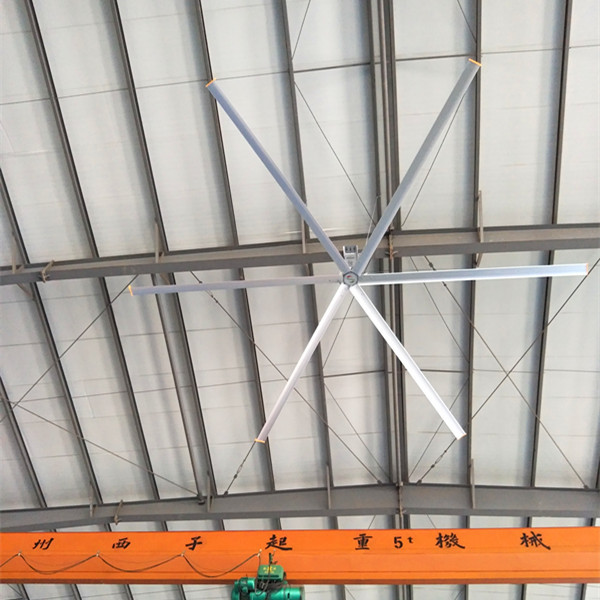 เพดานพัดลมเพดานขนาดใหญ่ 12 แชนแนลพัดลมเพดาน HVLS พร้อมมอเตอร์ AC